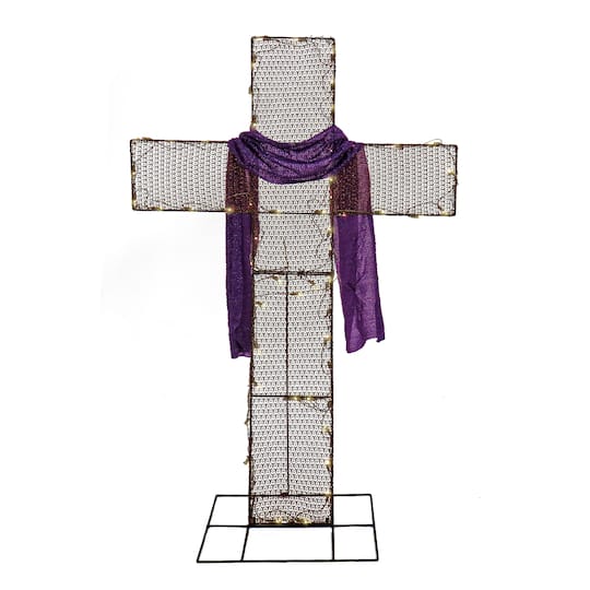 5ft. Pre-Lit LED Easter Cross